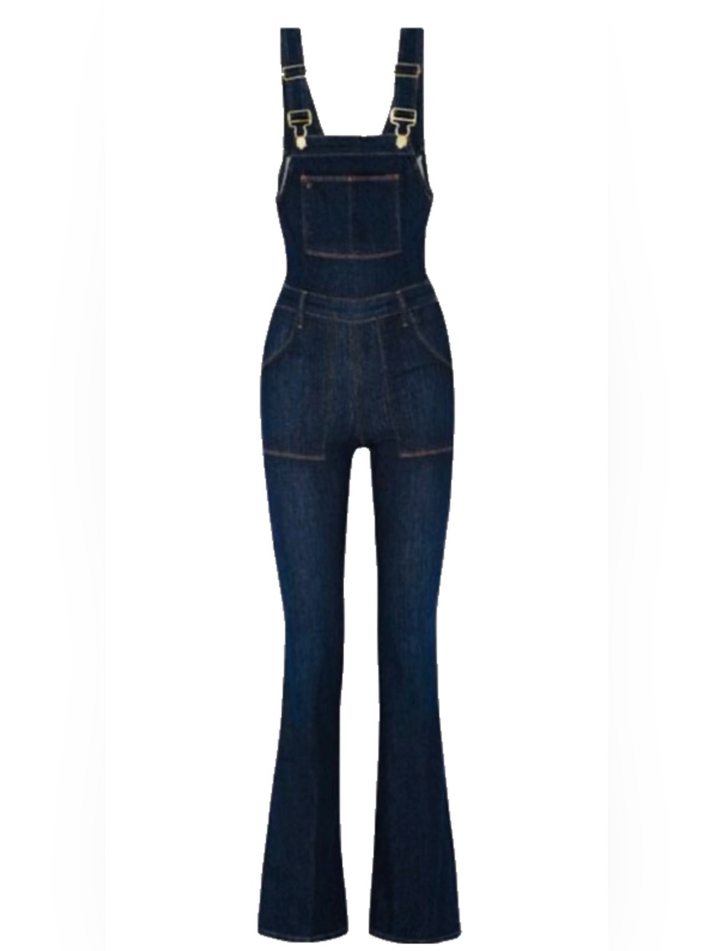 Frame Dark Wash Le High Flare Overalls
